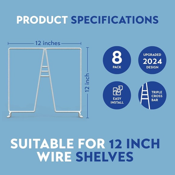 Sturdy and Easy Set-Up Closet Shelf Dividers with Bonus Rose Gold Hanger - Picture 2 of 5